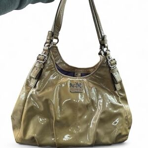 Coach Glossy Beige Shoulder Bag